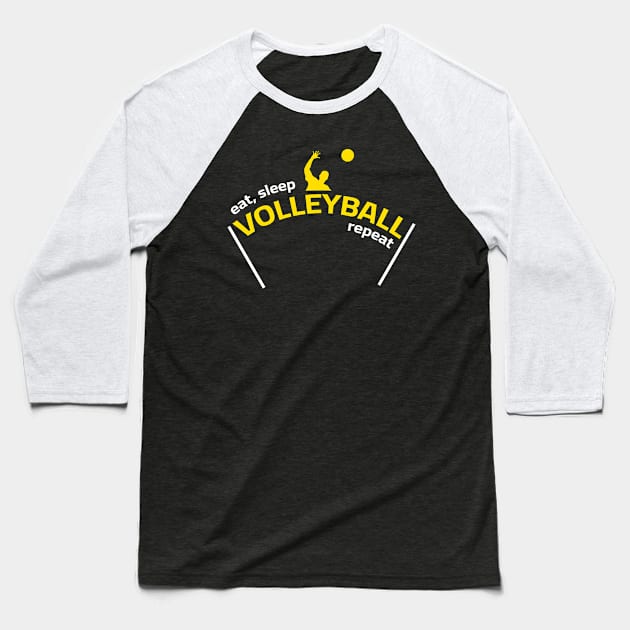 Eat Sleep Volleyball Repeat Baseball T-Shirt by PaulJus